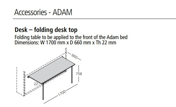 Adam Study desk, Wall bed - Bonbon Compact Living