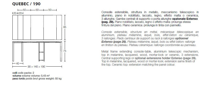 Quebec Expanding Console Table