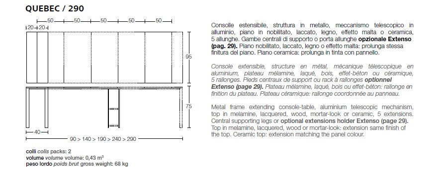 Quebec Expanding Console Table