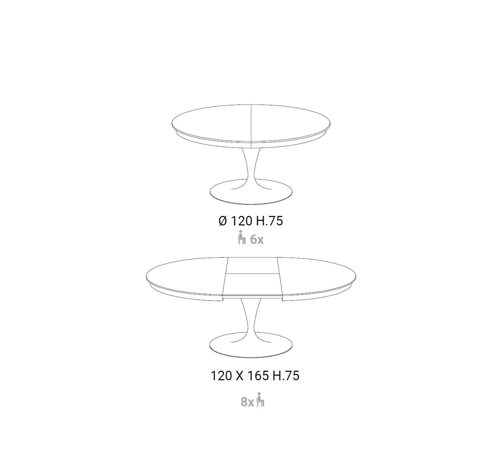 Eclips round tables, Dining table - Bonbon Compact Living