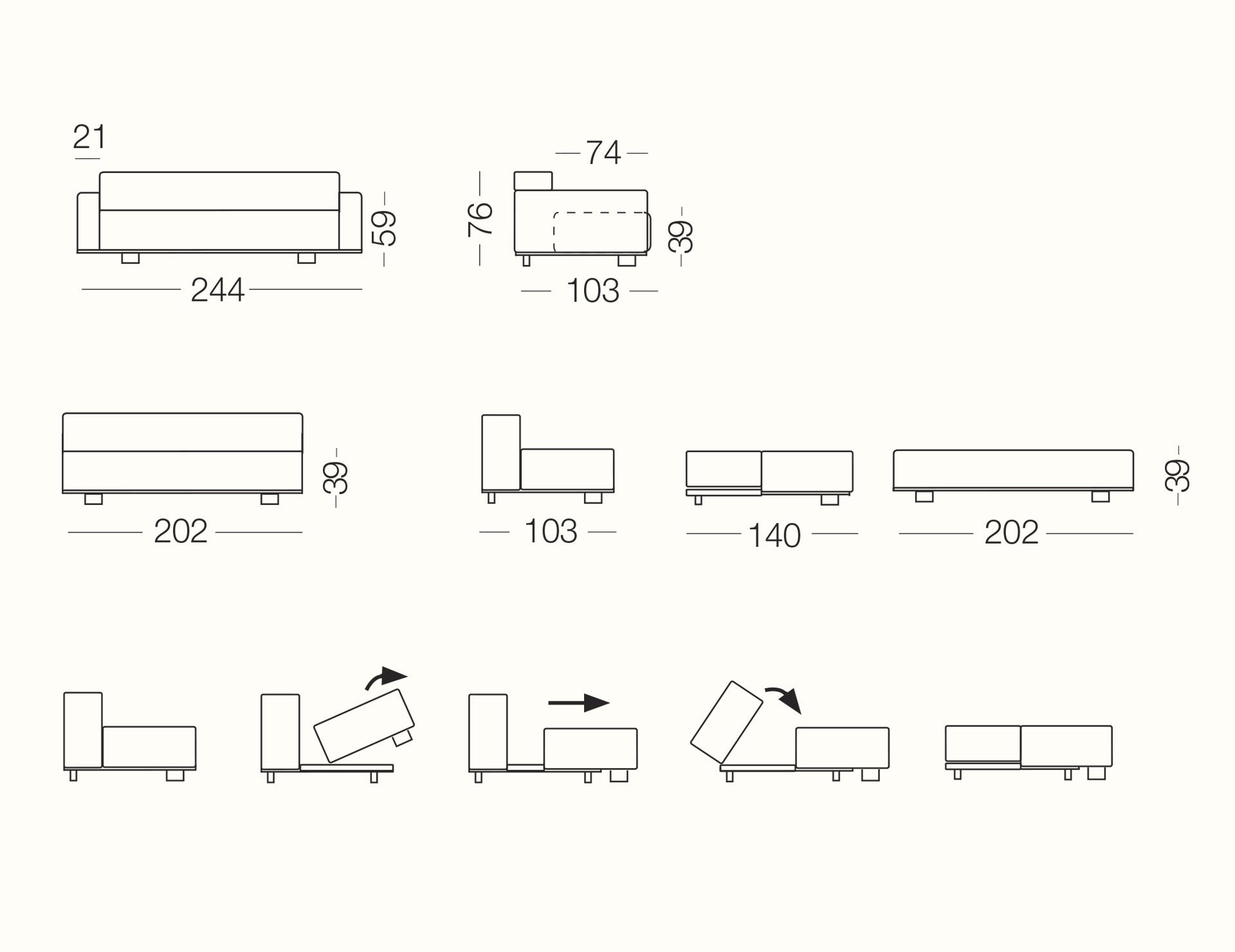 Hayden Sofa bed, Sofa or sofa bed - Bonbon Compact Living