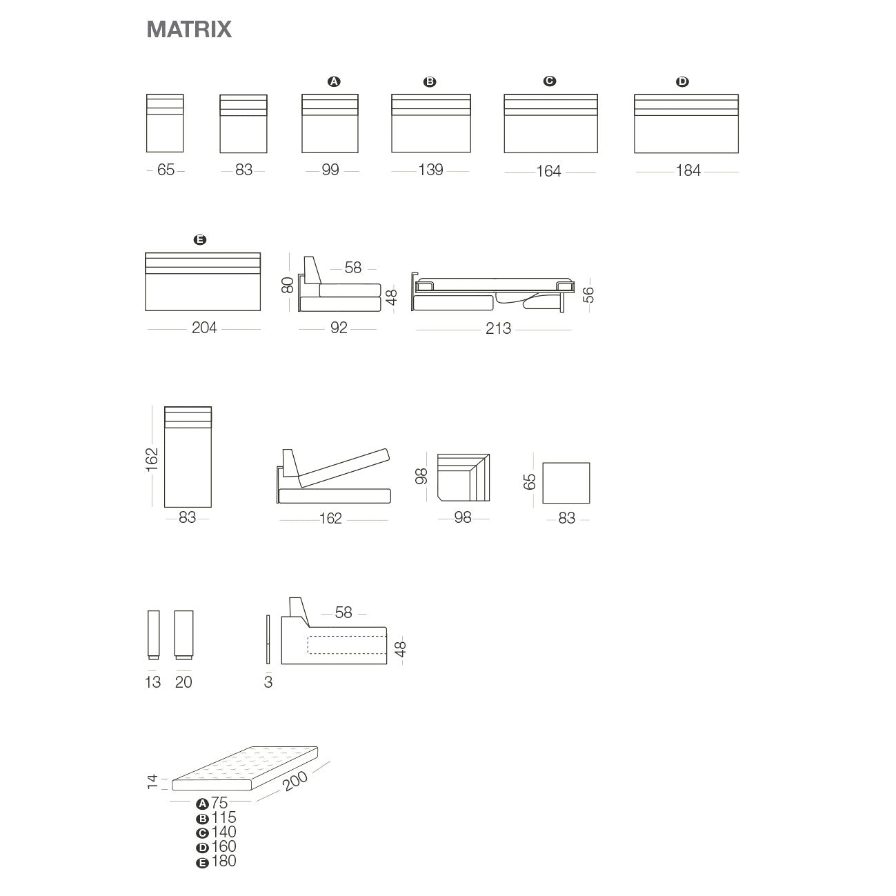 Matrix Sofa bed, Sofa or sofa bed - Bonbon Compact Living