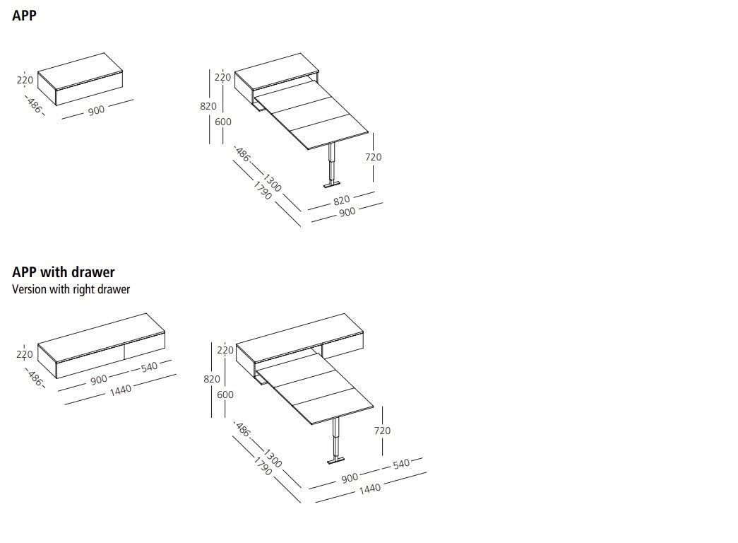 App pull out table, Transformable table - Bonbon Compact Living