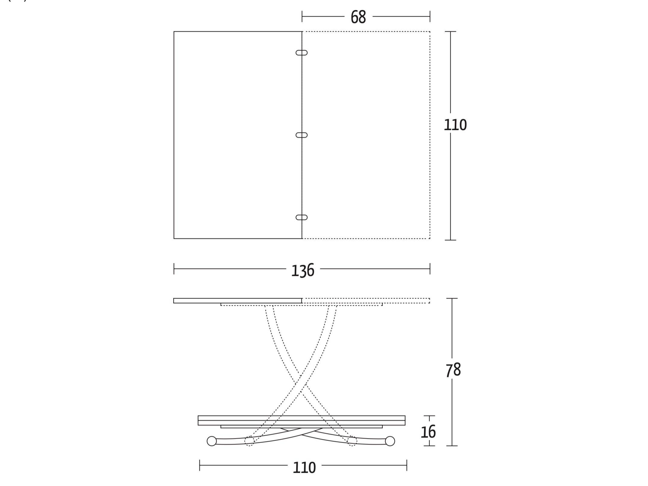 Small, Coffee to dining table - Bonbon Compact Living