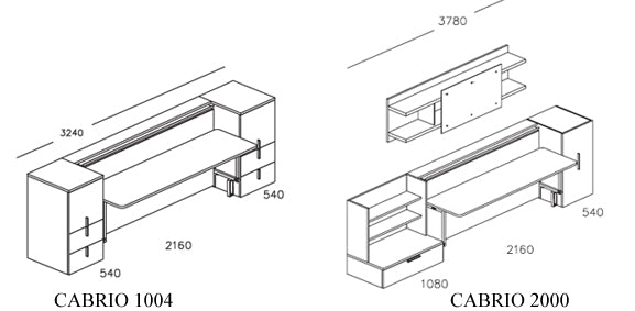 Cabrio In, Wall bed - Bonbon Compact Living