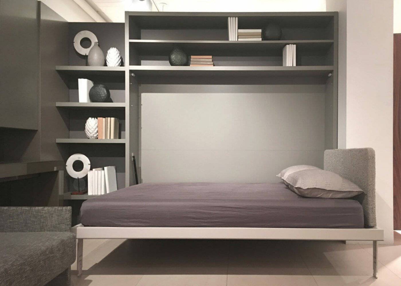 Adam horizontal Murphy wall bed by night