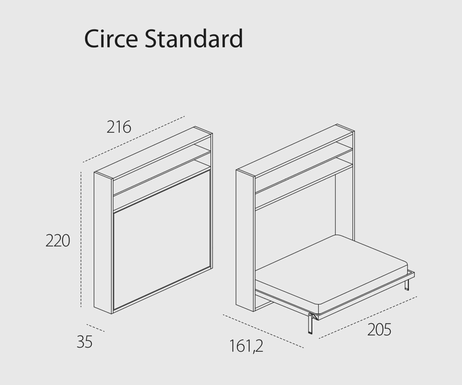 Circe Standard, Wall bed - Bonbon Compact Living