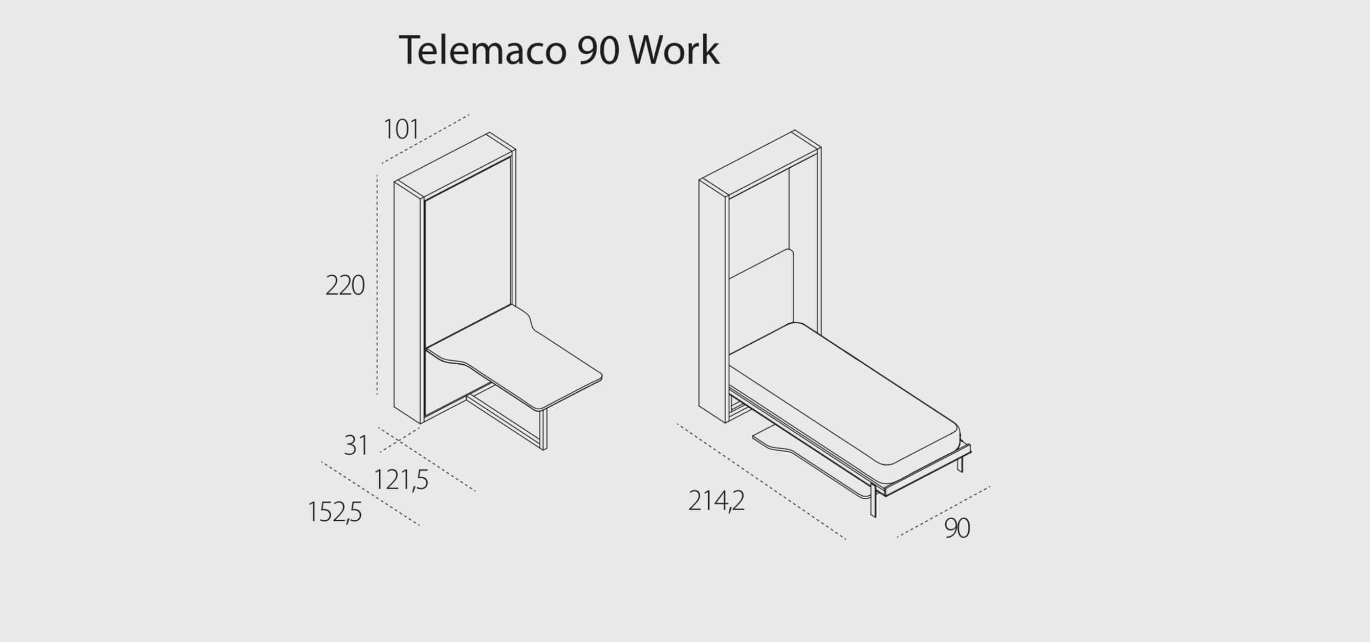 Telemaco Work, Wall bed - Bonbon Compact Living