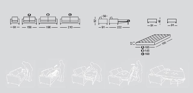 James, Sofa bed - Bonbon Compact Living