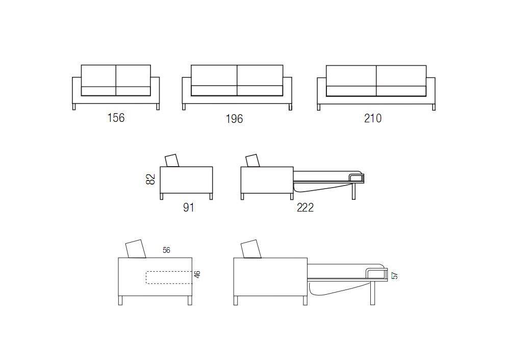 James, Sofa bed - Bonbon Compact Living