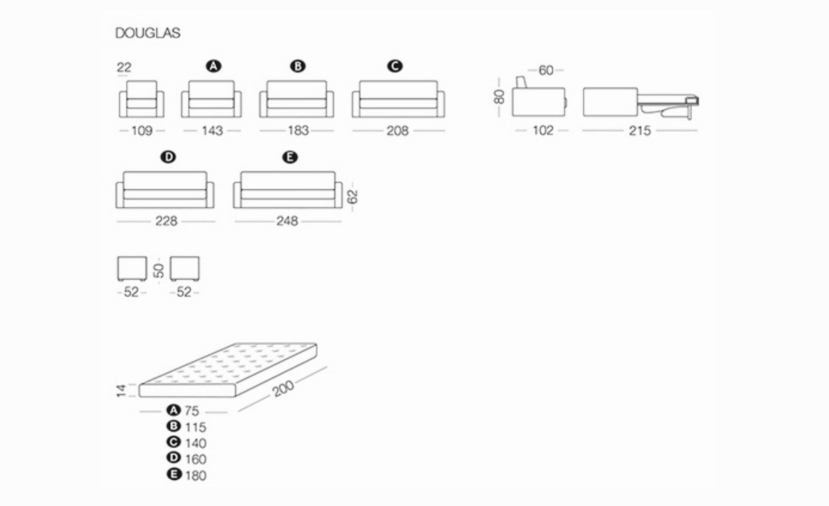 Douglas, Sofa or sofa bed - Bonbon Compact Living