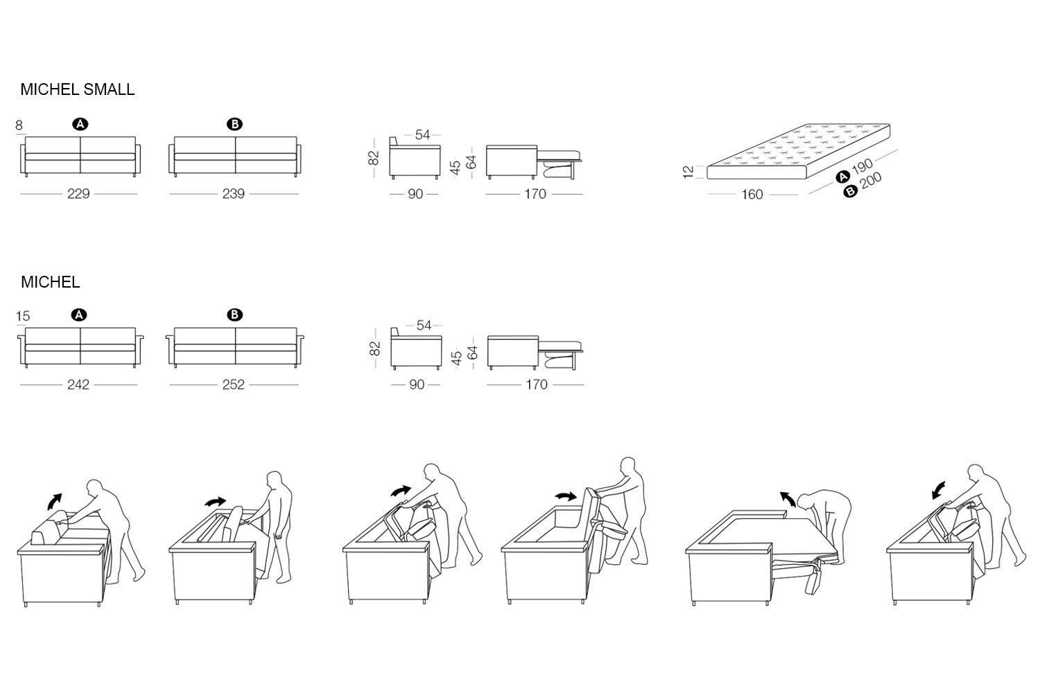 Michel, Sofa or sofa bed - Bonbon Compact Living