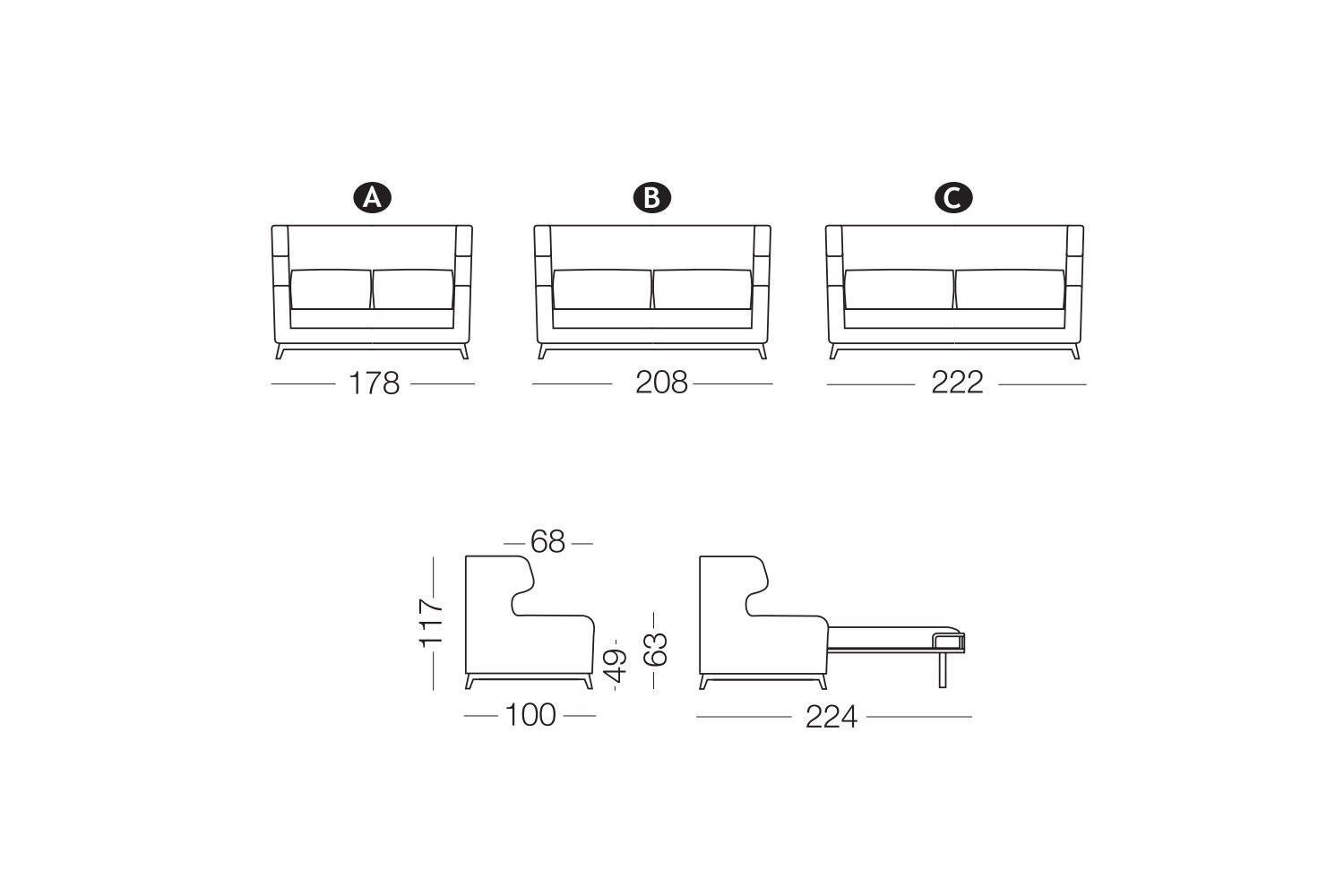 Morgan, Sofa or sofa bed - Bonbon Compact Living