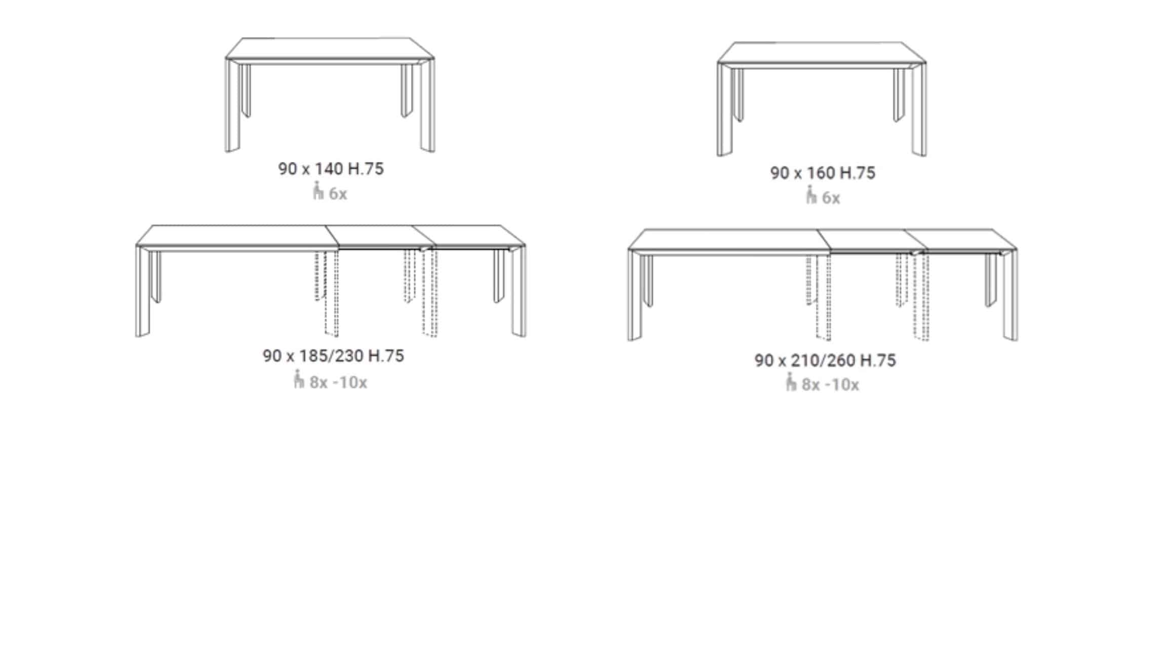 Milanodue, Extendable dining table - Bonbon Compact Living