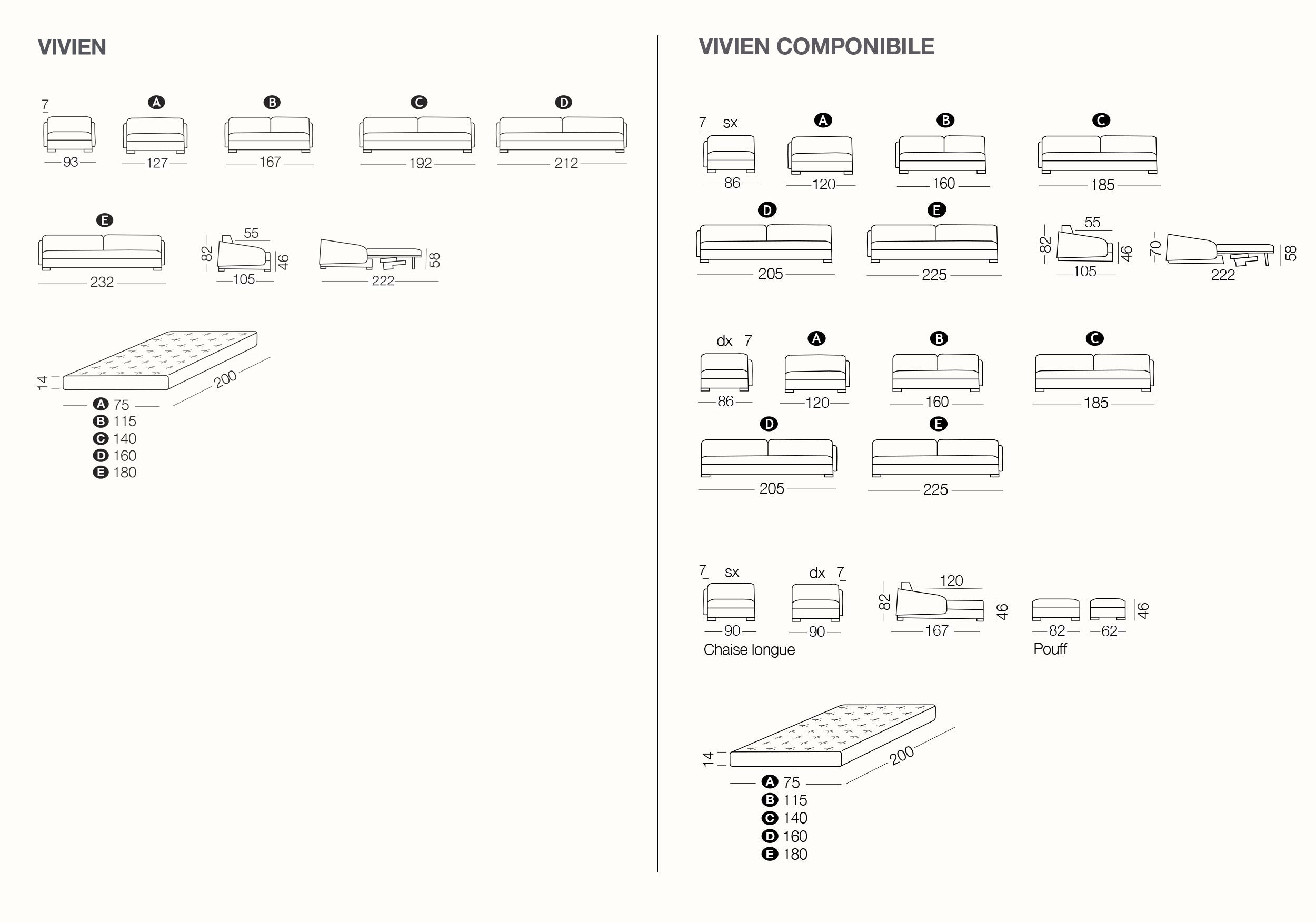 Vivien, Sofa or sofa bed - Bonbon Compact Living